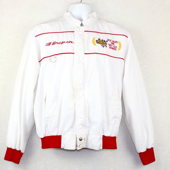 Vintage 80s Snap On Indy Rick Mears 500 WinnerJacket Mens Medium